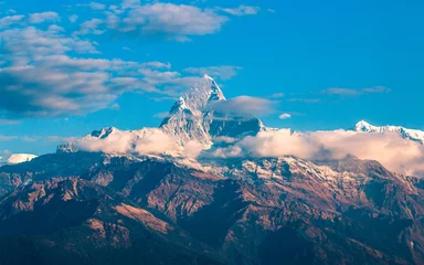 Photo sur Plexiglas Annapurna Landscape view of Mount Machhapuchre  range in Pokhara, Nepal.