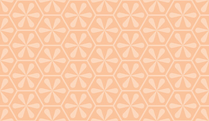 Seamless pink hexagonal floral pattern vector - 749714096