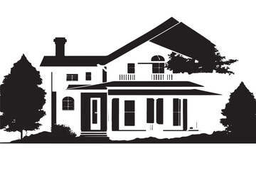 vector image black texture of a house on pure white background