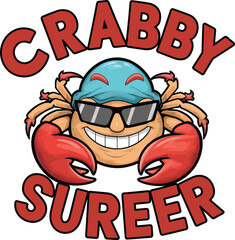 Premium Cartoon Crab Logo for Beach-Themed Events