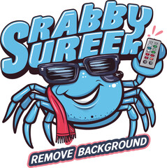 Stylish Crabby Surfer Logo for Event Branding