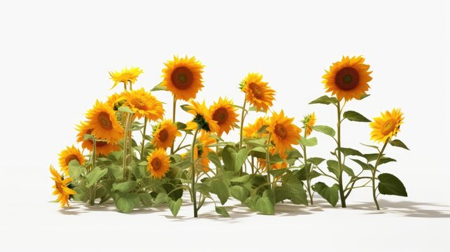Photo of blooming sunflower.isolated on white photo