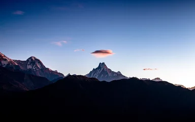 Crédence de cuisine en verre imprimé Annapurna Landscape view of Mount Annapurna south  range in Nepal.