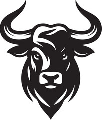Elegance drawing art buffalo cow ox bull head vector illustration on white background