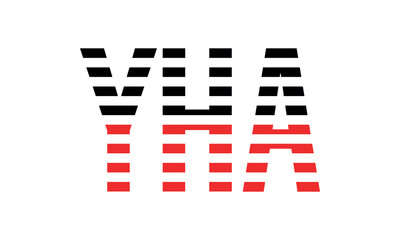 YHA three initial letter iconic line negative space minimal logo design vector template. monogram, abstract, wordmark, business, typography, minimalist, brand, company, flat, modern, unique, simple