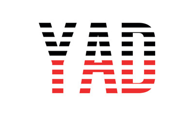 YAD three initial letter iconic line negative space minimal logo design vector template. monogram, abstract, wordmark, business, typography, minimalist, brand, company, flat, modern, unique, simple