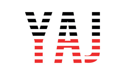 YAJ three initial letter iconic line negative space minimal logo design vector template. monogram, abstract, wordmark, business, typography, minimalist, brand, company, flat, modern, unique, simple