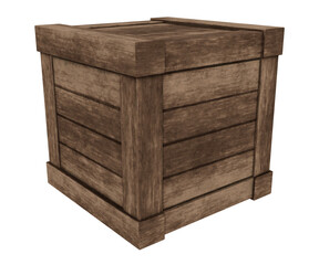 3d rendering natural wooden box