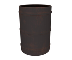 3d rendering industrial rusty barrel