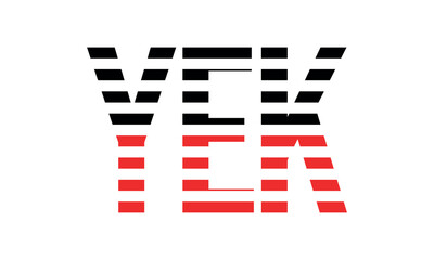 YEK three initial letter iconic line negative space minimal logo design vector template. monogram, abstract, wordmark, business, typography, minimalist, brand, company, flat, modern, unique, simple