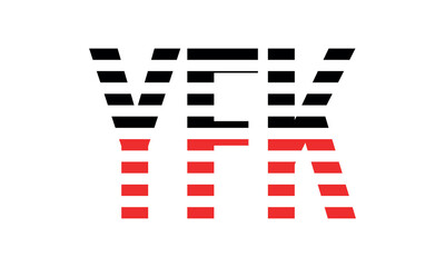 YFK three initial letter iconic line negative space minimal logo design vector template. monogram, abstract, wordmark, business, typography, minimalist, brand, company, flat, modern, unique, simple