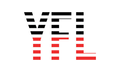 YFL three initial letter iconic line negative space minimal logo design vector template. monogram, abstract, wordmark, business, typography, minimalist, brand, company, flat, modern, unique, simple