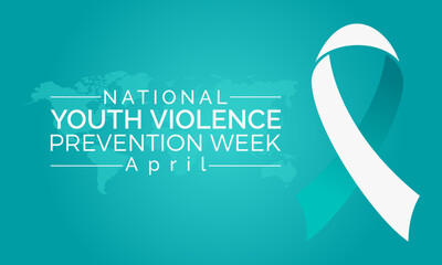 National Youth Violence Prevention Week Observed every year of April 22 to April 26, Vector banner, flyer, poster and social medial template design. - obrazy, fototapety, plakaty