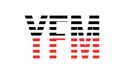 YFM three initial letter iconic line negative space minimal logo design vector template. monogram, abstract, wordmark, business, typography, minimalist, brand, company, flat, modern, unique, simple