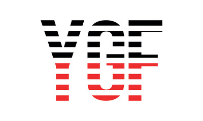 YGF three initial letter iconic line negative space minimal logo design vector template. monogram, abstract, wordmark, business, typography, minimalist, brand, company, flat, modern, unique, simple