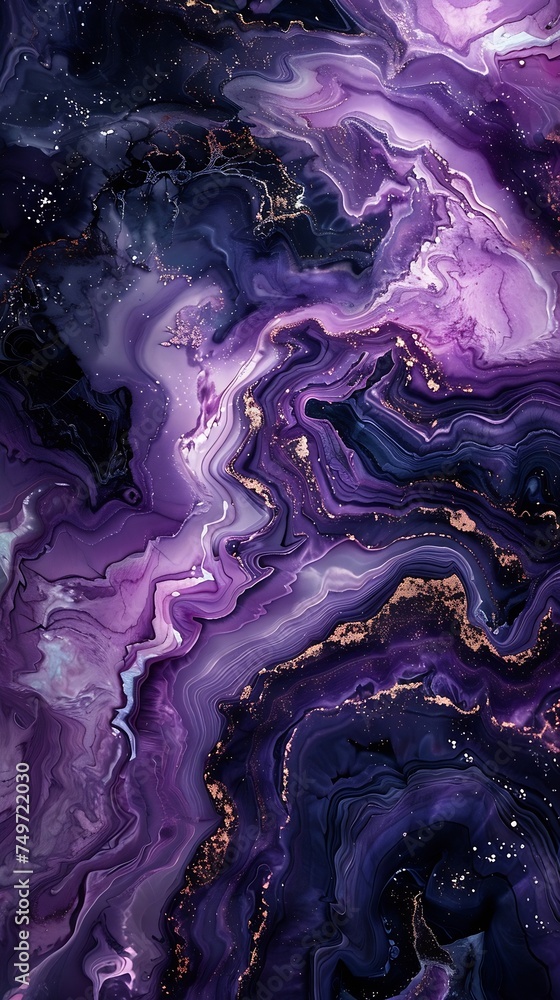 Poster generative ai : a pastel marble stone texture pattern in an array of dark purple and black colors