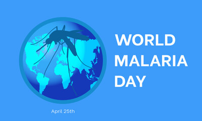 World Malaria Day Observed every year of April 25, Vector banner, flyer, poster and social medial template design.