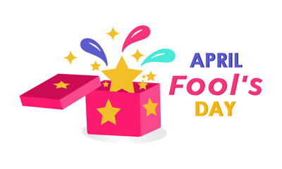 April Fool's Day Celebrated every year of April 1st, Vector banner, flyer, poster and social medial template design.