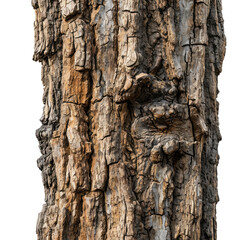 Fototapeta premium Tree trunk with carvings Isolated on transparent background