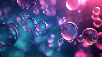 Circle water drops and circle bubbles For marketing and advertising companies. - obrazy, fototapety, plakaty