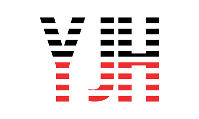 YJH three initial letter iconic line negative space minimal logo design vector template. monogram, abstract, wordmark, business, typography, minimalist, brand, company, flat, modern, unique, simple