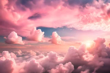 Papier Peint photo Lavable Rose  clouds in the sky generated by AI technology
