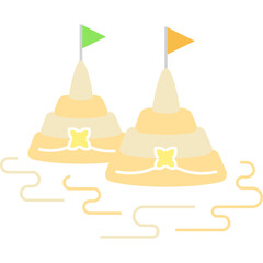 sand pagoda songkran traditional flat icon for decoration, website, web, mobile app, printing, banner, logo, poster design, etc.