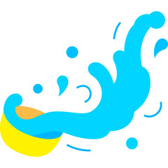 water bowl splashing flat icon for decoration, website, web, mobile app, printing, banner, logo, poster design, etc.