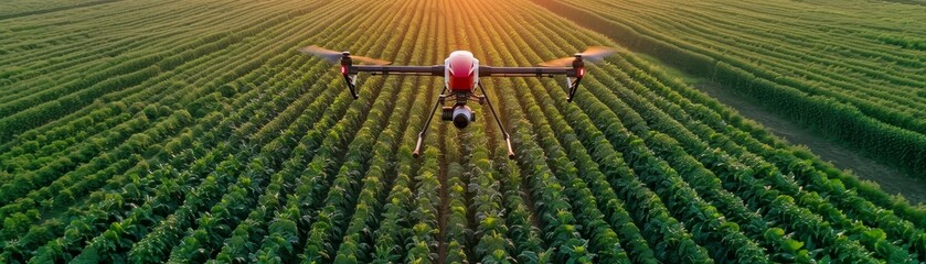 Agriculture Drone-surveyed farms with precision planting, embodying efficiency and growth