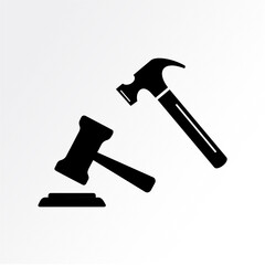 Hammers on white background. Hammers icons set. Vector illustration