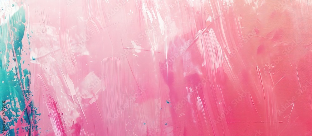 Poster a vibrant canvas showcasing a hand-drawn pink abstract oil painting with textured brushstrokes in sh