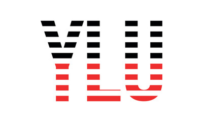 YLU three initial letter iconic line negative space minimal logo design vector template. monogram, abstract, wordmark, business, typography, minimalist, brand, company, flat, modern, unique, simple