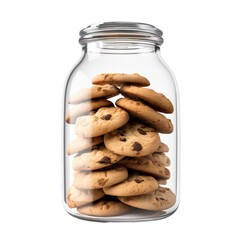 A blank glass cookie jar isolated on transparent background, png