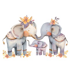 elephants with flowers