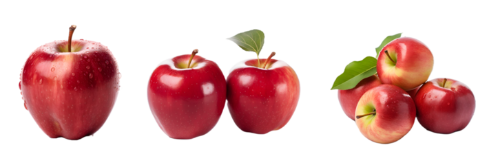 apples isolated on a transparent PNG background, white background , Generative Ai