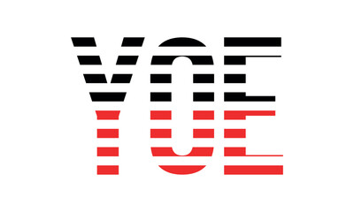 YOE three initial letter iconic line negative space minimal logo design vector template. monogram, abstract, wordmark, business, typography, minimalist, brand, company, flat, modern, unique, simple