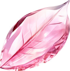 pink pastel leaf, pink crysrtal shape of leaf isolated on white or transparent background,transparency