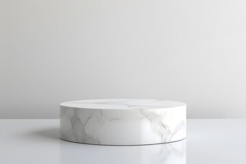Circle marble center podium on table