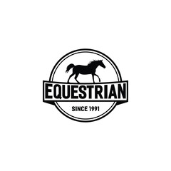Horse vintage retro rustic countryside western country farm ranch logo design