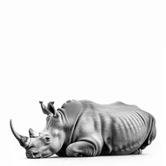 Zelfklevend Fotobehang rhino on white © KirKam