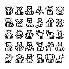Animal line Icons set