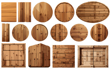 木製看板ベクターイラストセット - obrazy, fototapety, plakaty