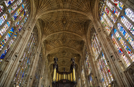 Interior of King's college chapel. University of Cambridge. United Kingdom