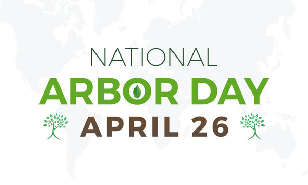 National Arbor Day celebrated every year of April 26, Vector banner, flyer, poster and social medial template design.