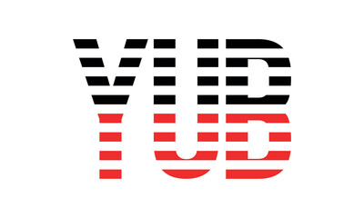 YUB three initial letter iconic line negative space minimal logo design vector template. monogram, abstract, wordmark, business, typography, minimalist, brand, company, flat, modern, unique, simple