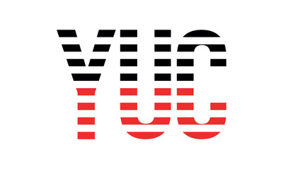 YUC three initial letter iconic line negative space minimal logo design vector template. monogram, abstract, wordmark, business, typography, minimalist, brand, company, flat, modern, unique, simple