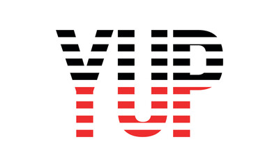 YUP three initial letter iconic line negative space minimal logo design vector template. monogram, abstract, wordmark, business, typography, minimalist, brand, company, flat, modern, unique, simple