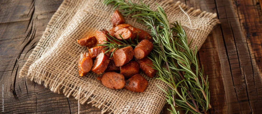Poster a group of fresh carrots neatly arranged on top of a rustic burlap cloth. the vibrant orange of the 