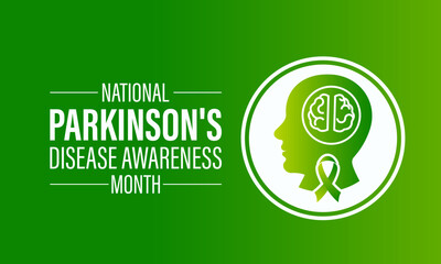 National Parkinson's Disease Awareness Month Observed every year of April, Vector banner, flyer, poster and social medial template design.