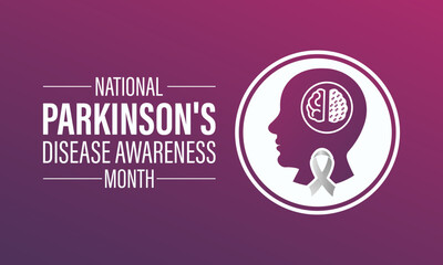 National Parkinson's Disease Awareness Month Observed every year of April, Vector banner, flyer, poster and social medial template design.